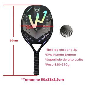 Raquete-de-Beach-Tennis-Camewin-3K-Carbon-PowerSurf-tribos-club